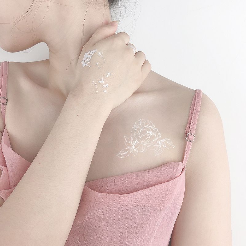 5PCS Fantasy White Tattoo Stickers Beauty Makeup Temporary Stickers Blessing Pattern Attraction Charming Waterproof fashions fashionable TK ins popular Young Students Women Girls Lady Beauty Makeup
