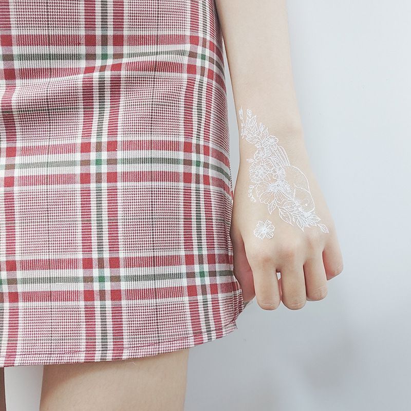 5PCS Fantasy White Tattoo Stickers Beauty Makeup Temporary Stickers Blessing Pattern Attraction Charming Waterproof fashions fashionable TK ins popular Young Students Women Girls Lady Beauty Makeup