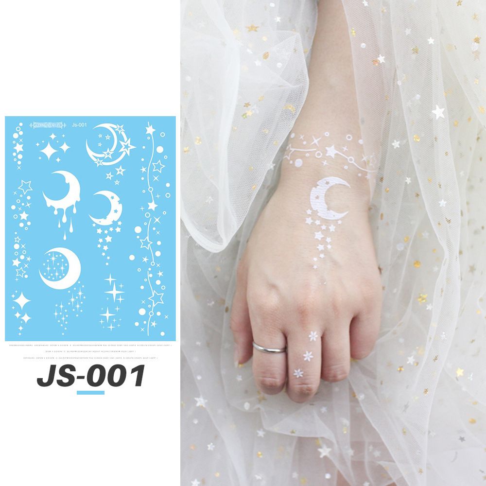 5PCS Fantasy White Tattoo Stickers Beauty Makeup Temporary Stickers Blessing Pattern Attraction Charming Waterproof fashions fashionable TK ins popular Young Students Women Girls Lady Beauty Makeup