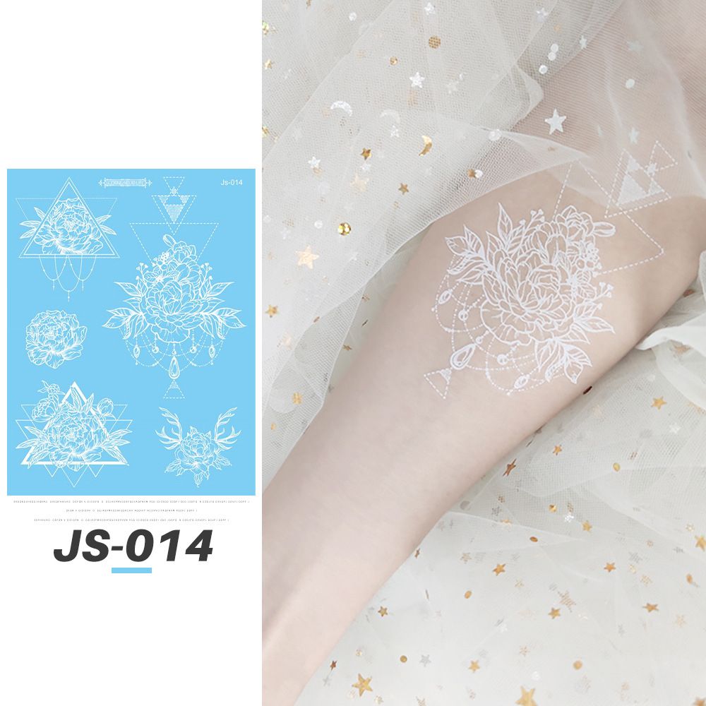 5PCS Fantasy White Tattoo Stickers Beauty Makeup Temporary Stickers Blessing Pattern Attraction Charming Waterproof fashions fashionable TK ins popular Young Students Women Girls Lady Beauty Makeup