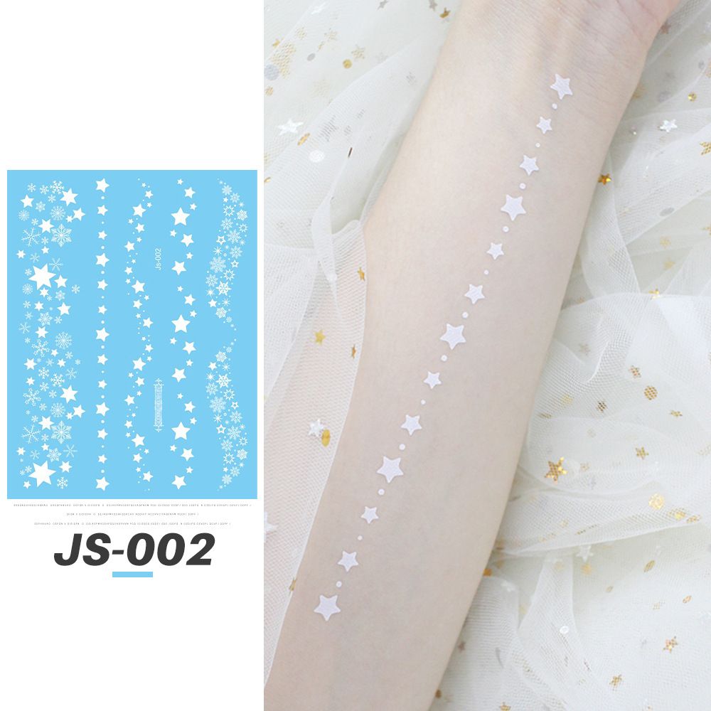 5PCS Fantasy White Tattoo Stickers Beauty Makeup Temporary Stickers Blessing Pattern Attraction Charming Waterproof fashions fashionable TK ins popular Young Students Women Girls Lady Beauty Makeup