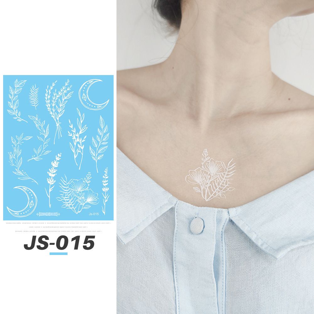 5PCS Fantasy White Tattoo Stickers Beauty Makeup Temporary Stickers Blessing Pattern Attraction Charming Waterproof fashions fashionable TK ins popular Young Students Women Girls Lady Beauty Makeup