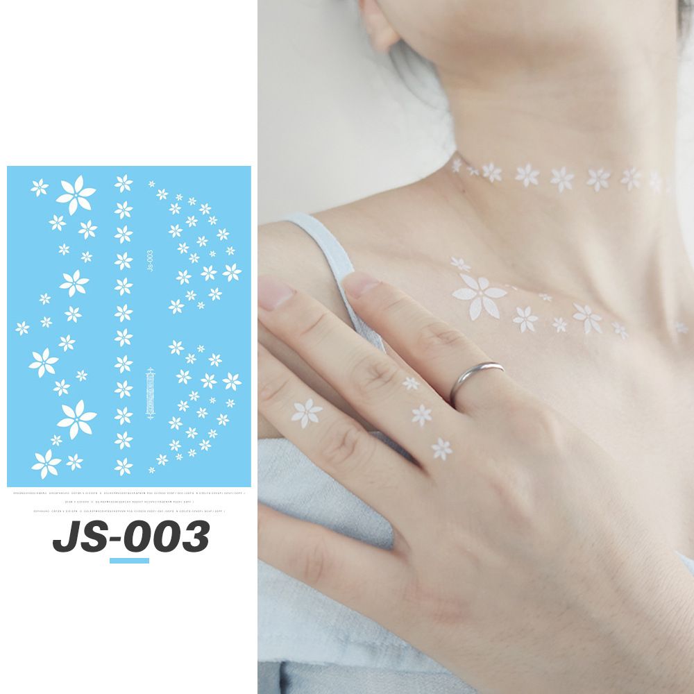 5PCS Fantasy White Tattoo Stickers Beauty Makeup Temporary Stickers Blessing Pattern Attraction Charming Waterproof fashions fashionable TK ins popular Young Students Women Girls Lady Beauty Makeup