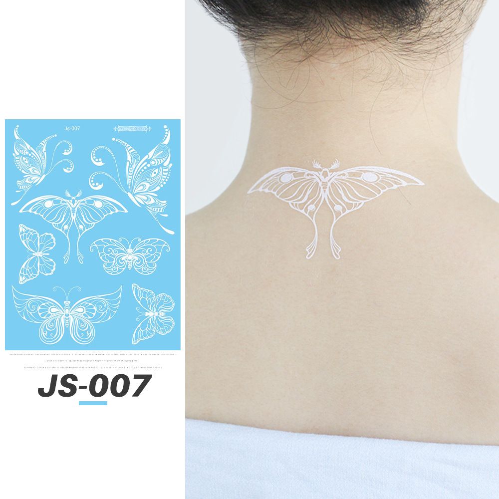 5PCS Fantasy White Tattoo Stickers Beauty Makeup Temporary Stickers Blessing Pattern Attraction Charming Waterproof fashions fashionable TK ins popular Young Students Women Girls Lady Beauty Makeup