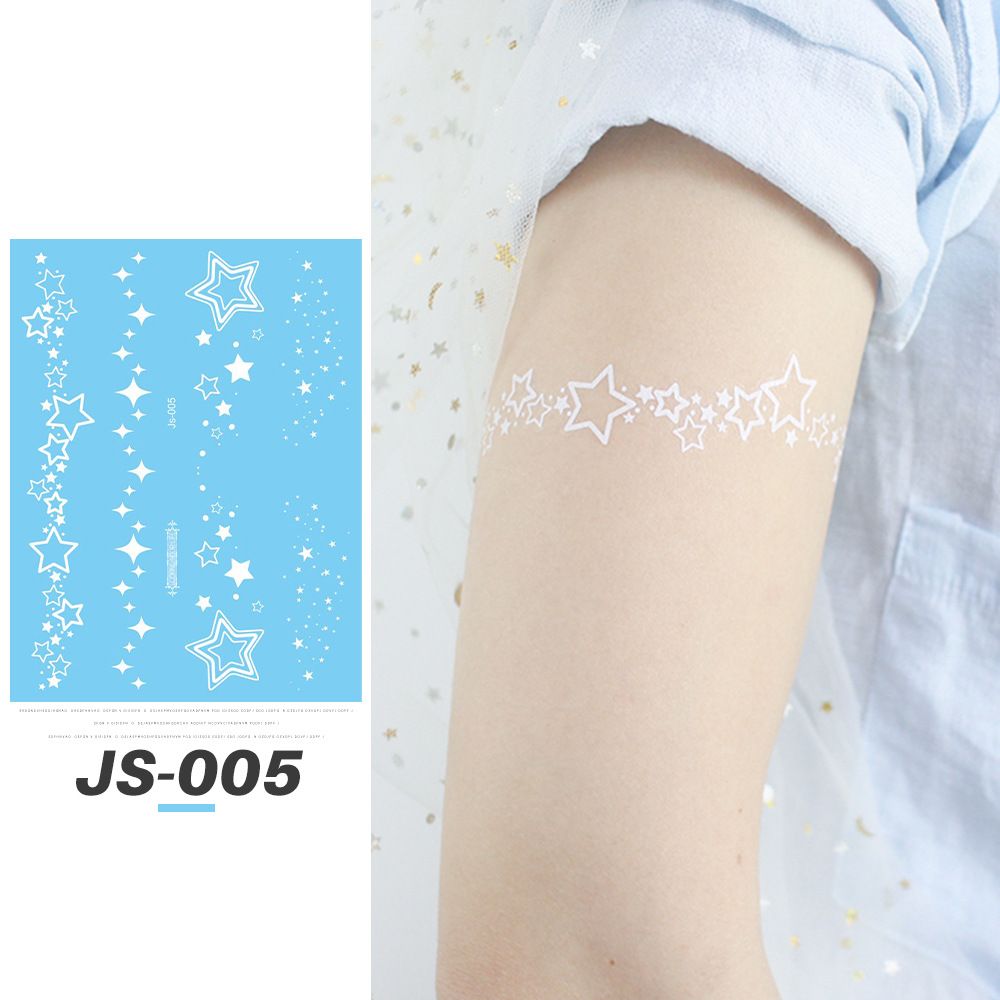 5PCS Fantasy White Tattoo Stickers Beauty Makeup Temporary Stickers Blessing Pattern Attraction Charming Waterproof fashions fashionable TK ins popular Young Students Women Girls Lady Beauty Makeup