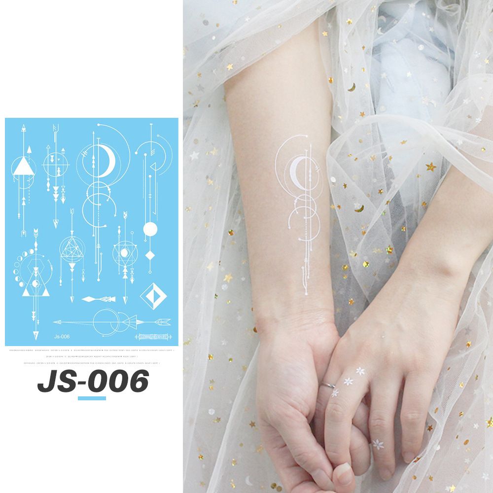5PCS Fantasy White Tattoo Stickers Beauty Makeup Temporary Stickers Blessing Pattern Attraction Charming Waterproof fashions fashionable TK ins popular Young Students Women Girls Lady Beauty Makeup
