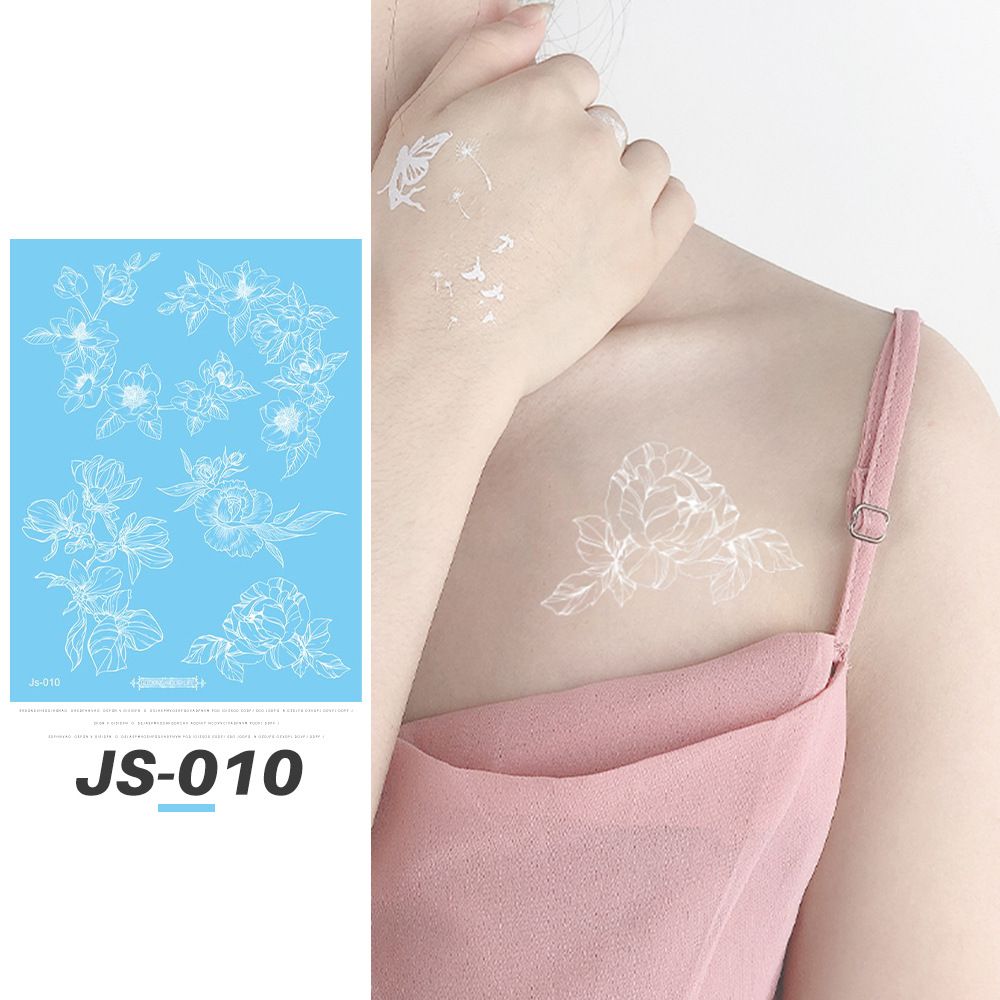 5PCS Fantasy White Tattoo Stickers Beauty Makeup Temporary Stickers Blessing Pattern Attraction Charming Waterproof fashions fashionable TK ins popular Young Students Women Girls Lady Beauty Makeup
