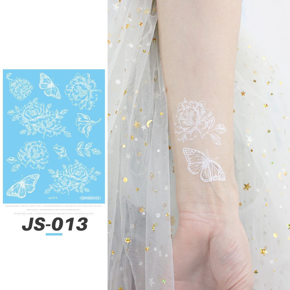 5PCS Fantasy White Tattoo Stickers Beauty Makeup Temporary Stickers Blessing Pattern Attraction Charming Waterproof fashions fashionable TK ins popular Young Students Women Girls Lady Beauty Makeup