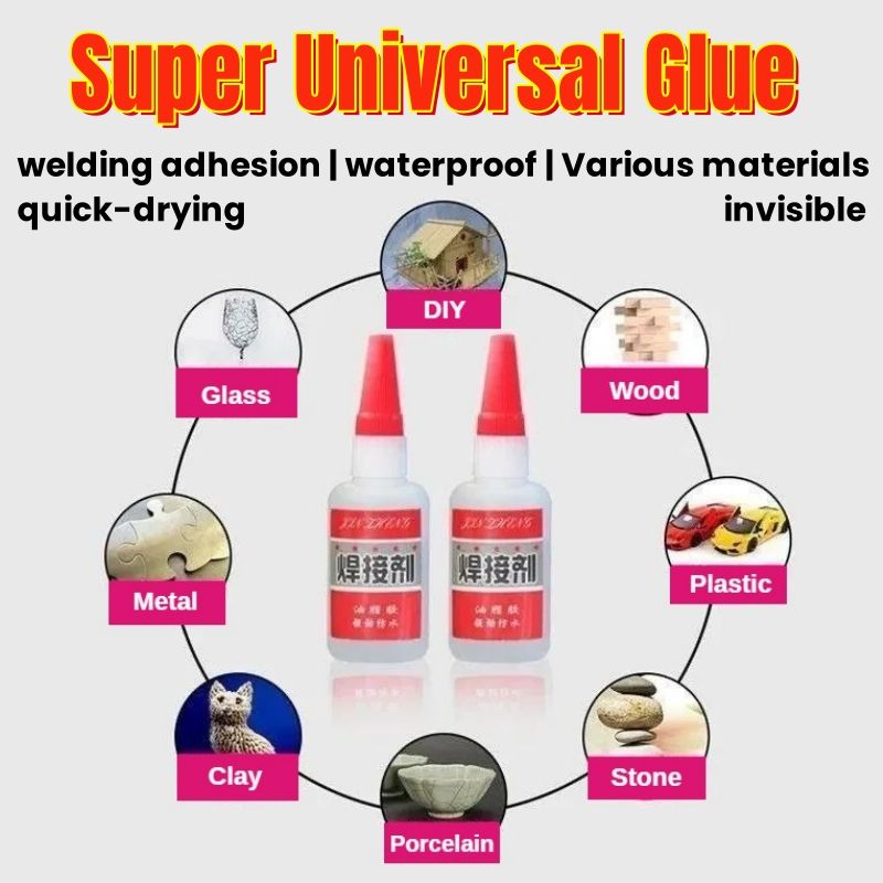 2PCS Universal Glues Liquid Welding Repair Glue Ultra-strong Adhesive Waterproof Quick-drying High & Low Temperature Resistance Bonding Metal Glass Plastic Wood Shoe Repair Furniture Door Repair Tool