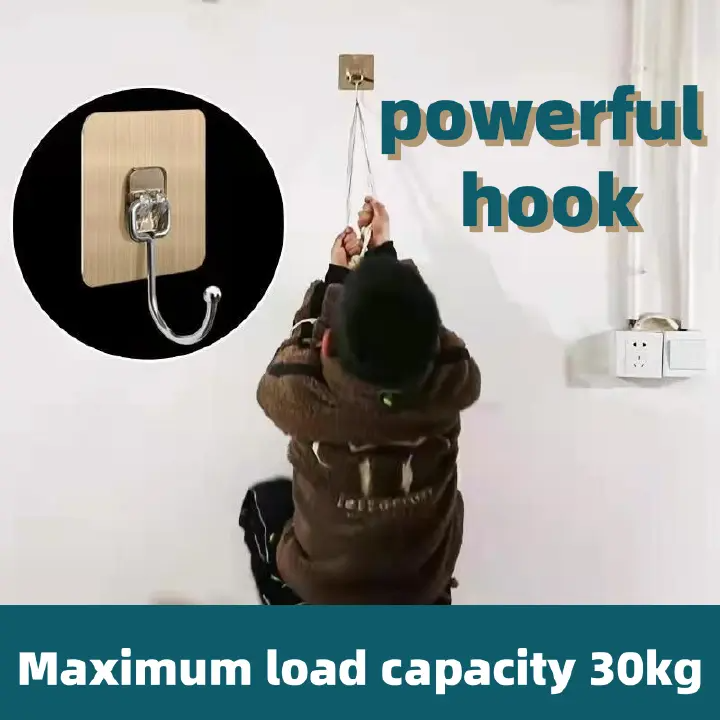 10pcs Large Ultra-strong Hook Set Load-bearing Hook Hanger Stainless Steel Solid Hook Bathroom Rust-proof Removable Wider Thicker Hooks Strong Self Adhesive Hooks Waterproof Hook Kitchen Hook
