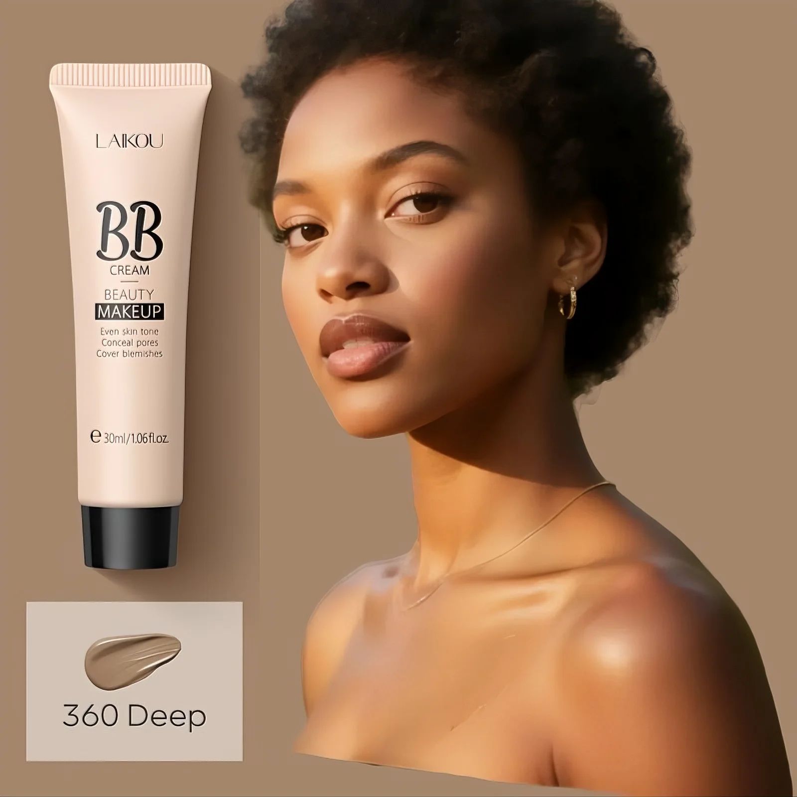 24H Full Coverage BB Cream Natural Makeup Effect Sweat Moisturizing Liquid Foundation Lightweight Matte Sensitive Skin Dry Skin Oily Skin Long Lasting Hydrating Clean Beauty Foundation Lock Makeup