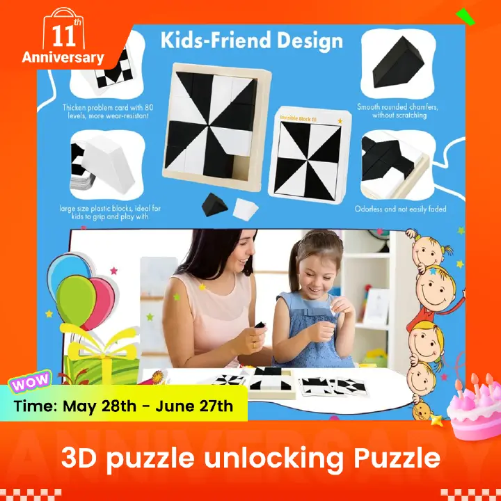3D puzzle unlocking Puzzle hide building blocks Jigsaw puzzle toy Intellectual Toys Developing IQ Challenging Difficulty Party Toys Adults can also challenge