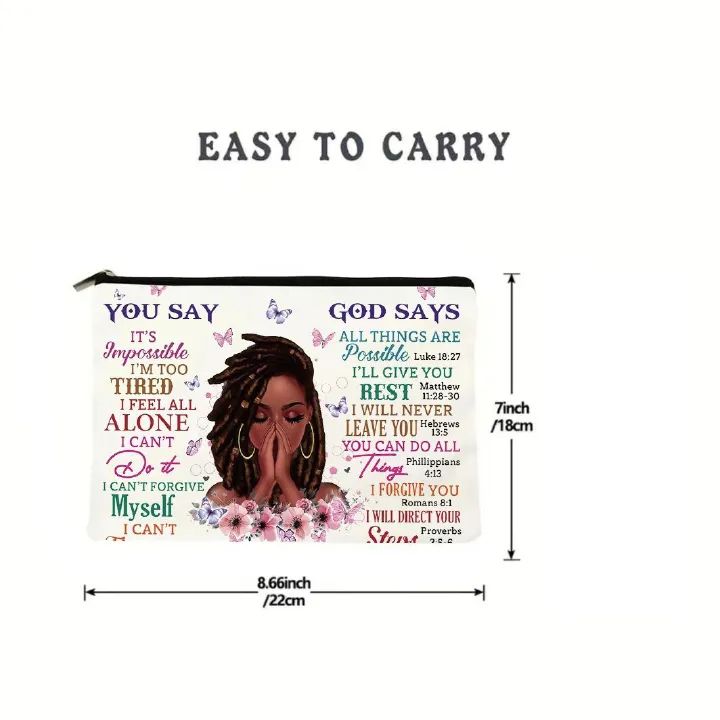 Women Purse Ladies bag Makeup Bag Toiletry Bag Zipper Pouch Femal Religious Cosmetic Bags Spiritual Biblical Bag Christian Bag,Birthday Christmas Mothers Day Gifts