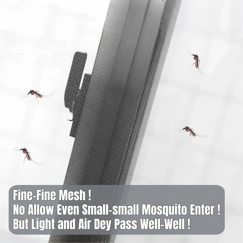 Stick-and-Go Mosquito Net Easy-Stick Window Mosquito Net DIY Insect Window Screen Magic Self-Adhesive Easy Install No Drill Wall Keep Insects Tear Resistant Reusable Adjustable Mesh Fly Screen 1.5m*2m