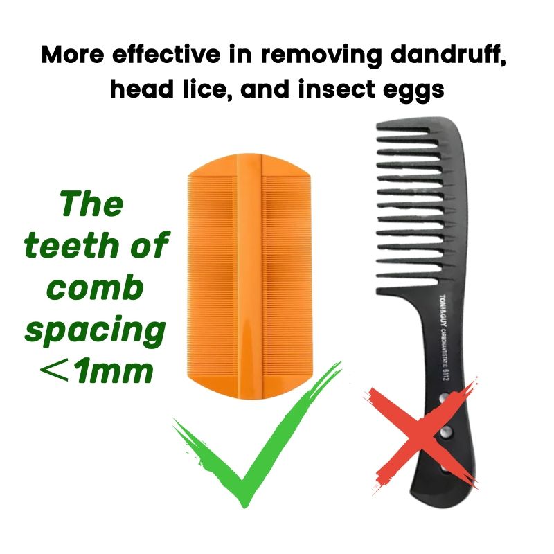 2-Pack Lice & Dandruff Comb Set Traditional Chinese Lice Comb Double-Side Fine Teeth Chemical-Free Lice Removal Safe Stop Itching Dandruff & Head Lice Removal Itch Relief & Scalp Care Children
