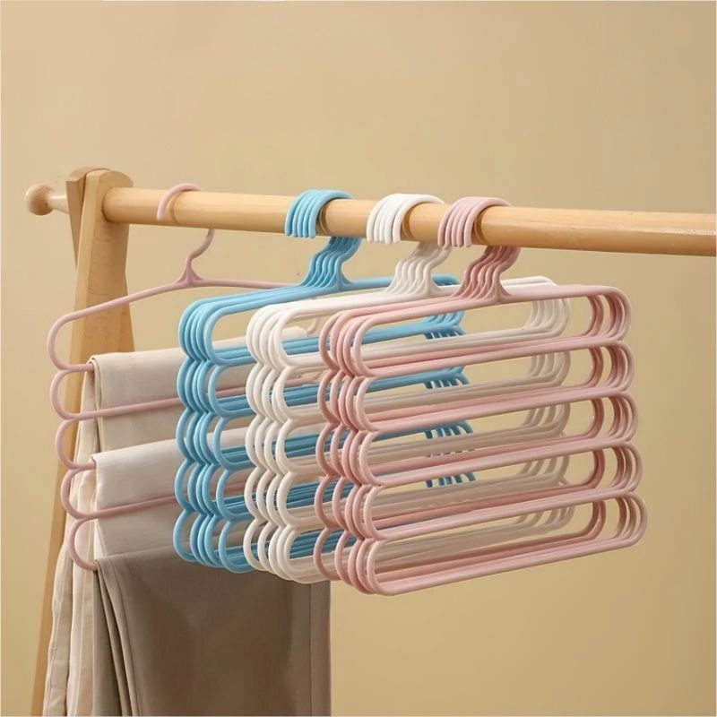 2pcs Multifunctional Multi-layer Trousers Rack Wardrobe Storage Rack Magic Trouser Rack Hangers Space Saving Non Slip Pants Rack Pants Hanger Clothes Closet Storage Organizer Pant Jean Trouser Scarf