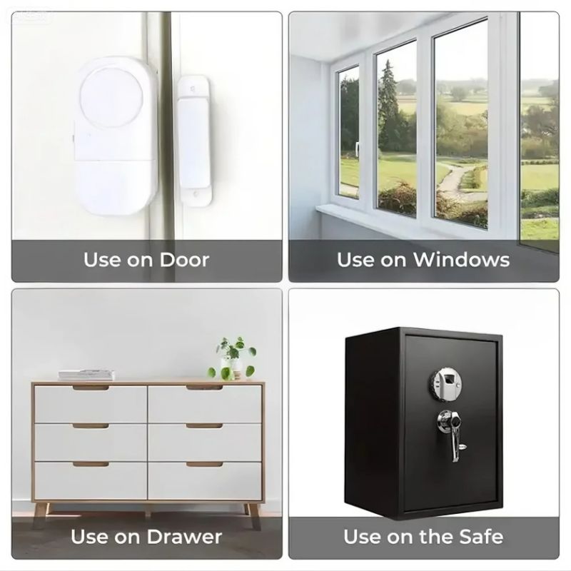Horn Door Window Anti-Theft Alarm Wireless Burglar Alarm Home Security System Security Sensor Magnetic Contact Alarm Magnetic Sensor Home Safety Device Mini Horns & Sirens Anti-theft Device Burglary