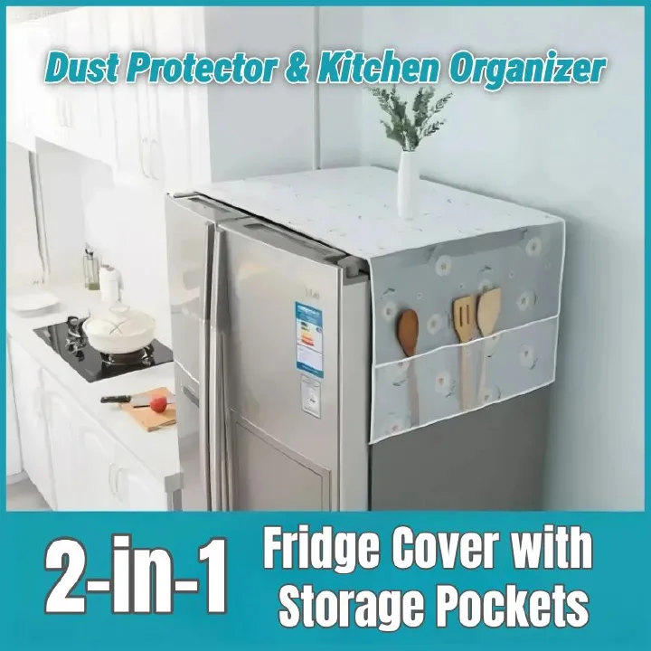 2-in-1 Multi-functional Refrigerator Storage Bag Cover Cloth Protects Refrigerator From Scratches Protects From Grease Dust Organizes Cookware Stores Kitchen Tools washing machine Hanging Bag