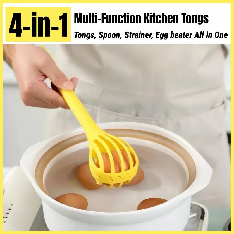 Multifunction Tongs Whisk Kitchenware Set Soft Silicone Cooking Spoon Drain Spoon Mashed Potato Grinder Noodle Scoop Egg Beater Churns Egg White And Yolk Separation Food Clip cook