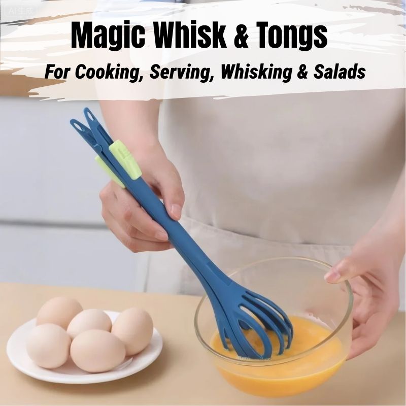 Multifunction Tongs Whisk Kitchenware Set Soft Silicone Cooking Spoon Drain Spoon Mashed Potato Grinder Noodle Scoop Egg Beater Churns Egg White And Yolk Separation Food Clip cook