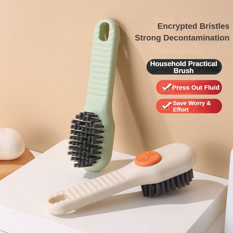 Built-in Soap Dispenser Shoe Brushes Refillable Press-to-Clean Brush Multifunctional Shoe Cleaning Brush Clothing brushes Soft Bristles Squeeze Soap Liquid Multi-Purpose Deep Cleaning