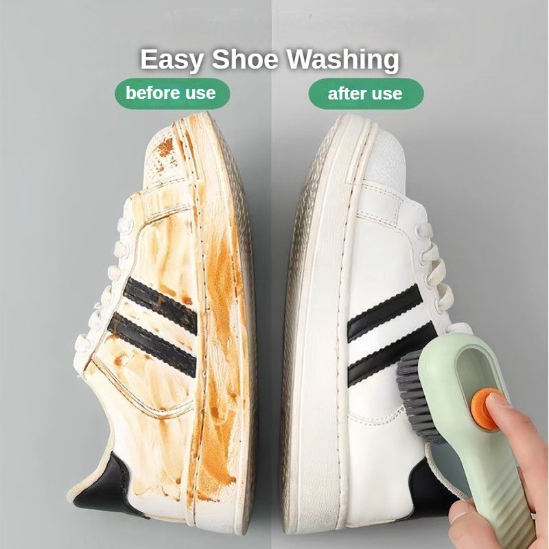 Built-in Soap Dispenser Shoe Brushes Refillable Press-to-Clean Brush Multifunctional Shoe Cleaning Brush Clothing brushes Soft Bristles Squeeze Soap Liquid Multi-Purpose Deep Cleaning