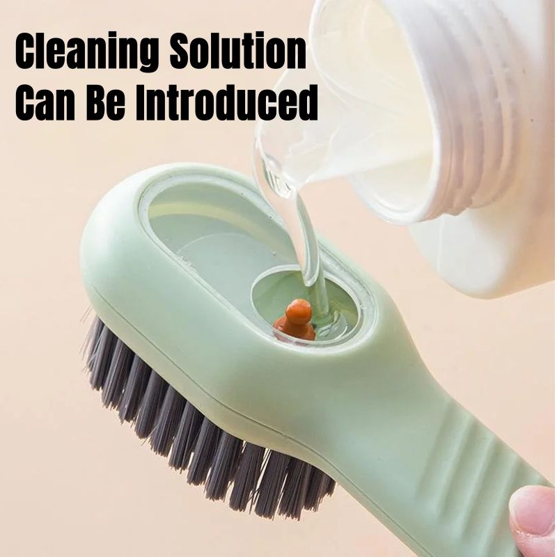Built-in Soap Dispenser Shoe Brushes Refillable Press-to-Clean Brush Multifunctional Shoe Cleaning Brush Clothing brushes Soft Bristles Squeeze Soap Liquid Multi-Purpose Deep Cleaning