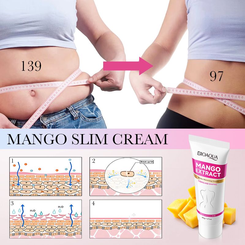 BIOAOUA Mango extract body slimming cream Burning Cream Fat Removal Cream Natural Plant Extract Burning Weight Loss Body Shaping Effective Remove Fat for Belly Fat Thighs Hips Anti-Cellulite Treatment