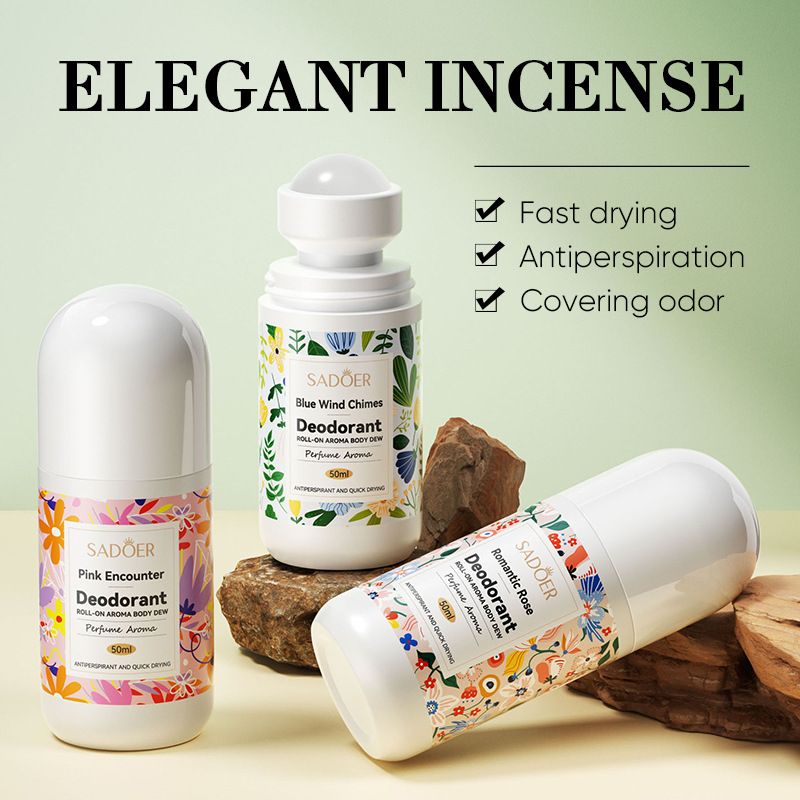 floral ladies perfume - women perfume deodorant antiperspirant roll-on | fresh cool 48h long lasting flower fragrance | romantic rose scent | deodorizing refresh fragrant charm confidence elegant