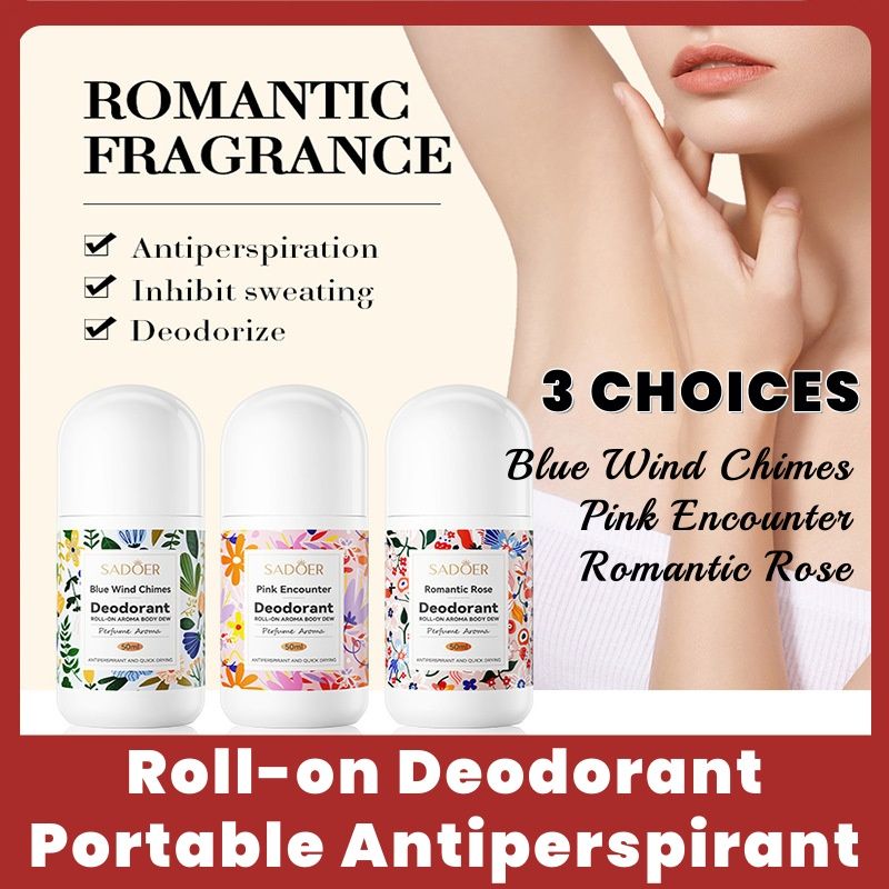 floral ladies perfume - women perfume deodorant antiperspirant roll-on | fresh cool 48h long lasting flower fragrance | romantic rose scent | deodorizing refresh fragrant charm confidence elegant