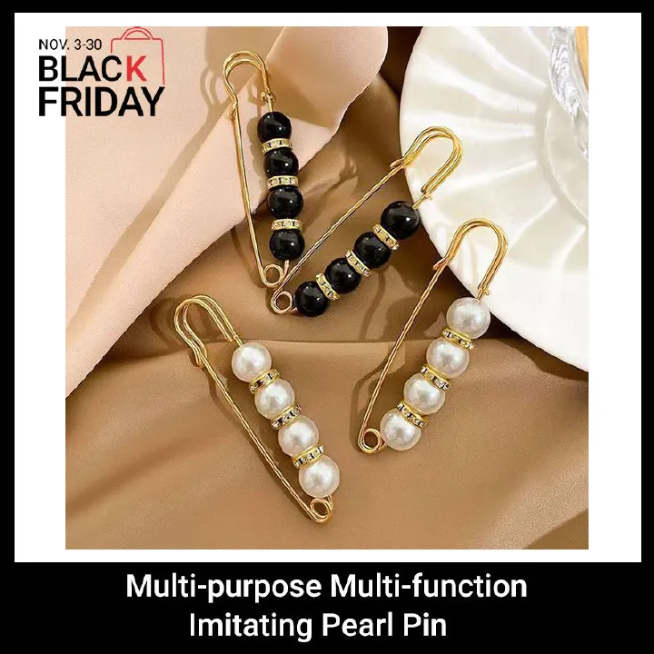 4PCS Multi-purpose Multi-function Imitating Pearl Pin Jewelry, Waist Reduction,pearl Brooch Fixed Girth,decorating Various Clothes/trousers/shirt/dress/sweater/shawl/pant /scarves/jackets/hats/handbag