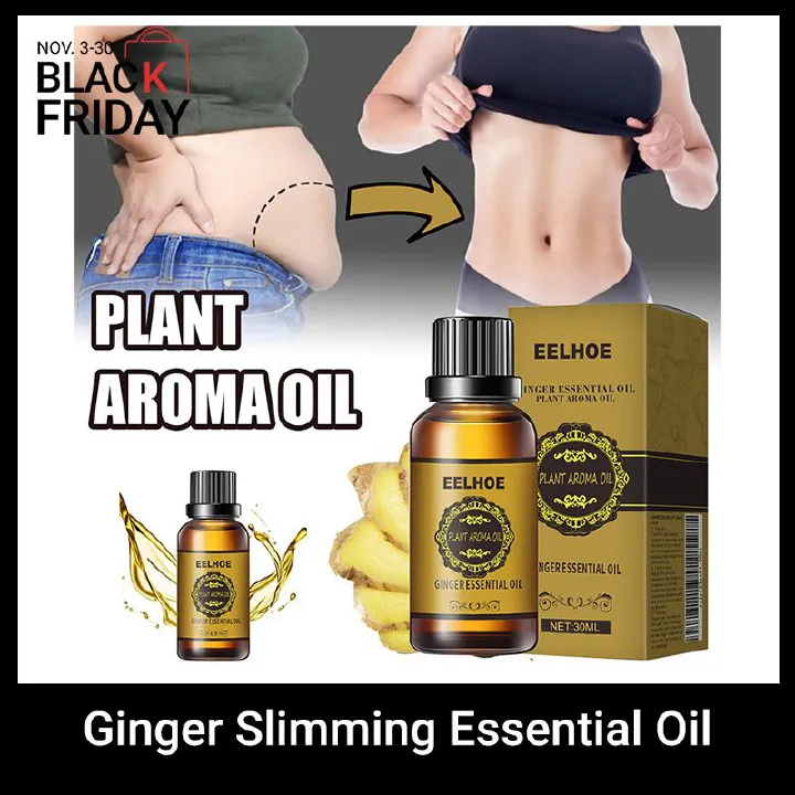 Ginger Slimming Essential Oil, firming and tightening the abdomen, reducing the belly, shaping the thighs and hands of excess fat, natural plant extracts, massage use