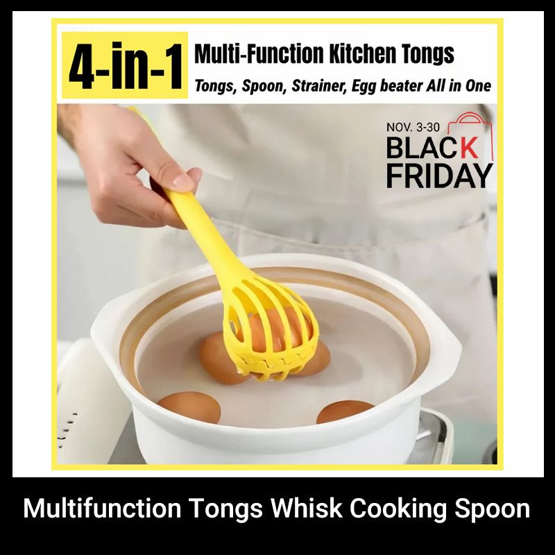 Multifunction Tongs Whisk Kitchenware Set Soft Silicone Cooking Spoon Drain Spoon Mashed Potato Grinder Noodle Scoop Egg Beater Churns Egg White And Yolk Separation Food Clip cook