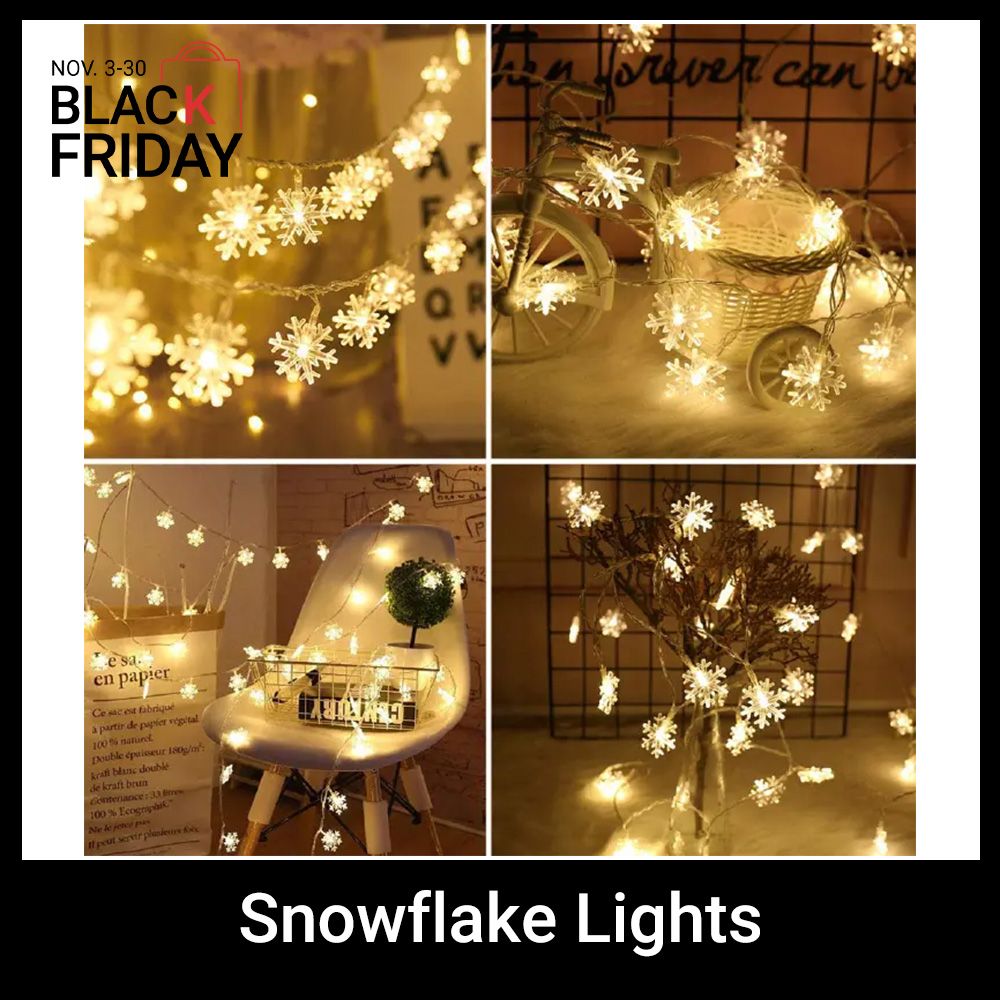 Snowflake Lights, 1.5m to 10m,10 to 80 LED Christmas/Festival Twinkle Snowflake String Lights,Battery Operated, 8 Modes Twinkle Light Waterproof for Outdoor Indoor Tree Room Decor, Warm White 1025