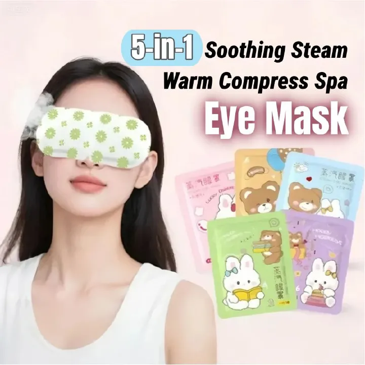 5-in-1 Soothing Steam Warm Compress SPA Eye Mask Household Disposable Hot Compress Eye Patch Student Heating Shading Heating Puffy Eyes & Dark Circles Relief For Dryness, Insomnia Eye Strain Portable