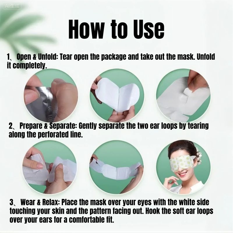 5-in-1 Soothing Steam Warm Compress SPA Eye Mask Household Disposable Hot Compress Eye Patch Student Heating Shading Heating Puffy Eyes & Dark Circles Relief For Dryness, Insomnia Eye Strain Portable