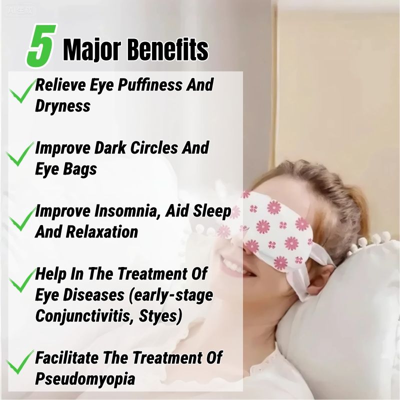 5-in-1 Soothing Steam Warm Compress SPA Eye Mask Household Disposable Hot Compress Eye Patch Student Heating Shading Heating Puffy Eyes & Dark Circles Relief For Dryness, Insomnia Eye Strain Portable