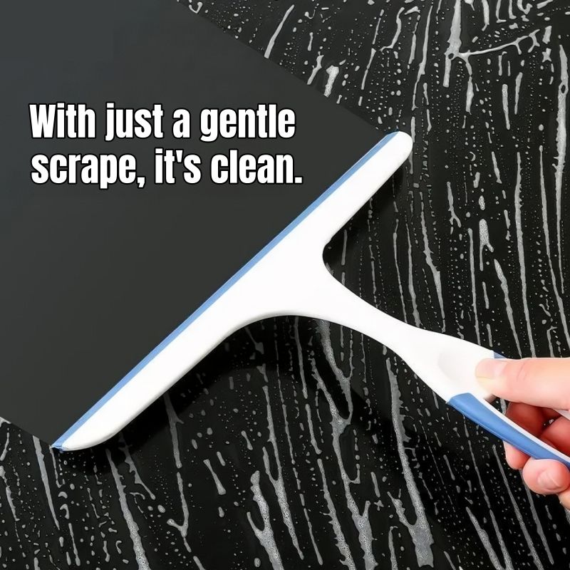 Professional Window Squeegee Extra Wide Rubber Blade Glass Wiper Glass Squeegee Shower Squeegee Window Cleaner Streak-Free Cleaning Glass Mirrors Long Handle High Windows Tiles