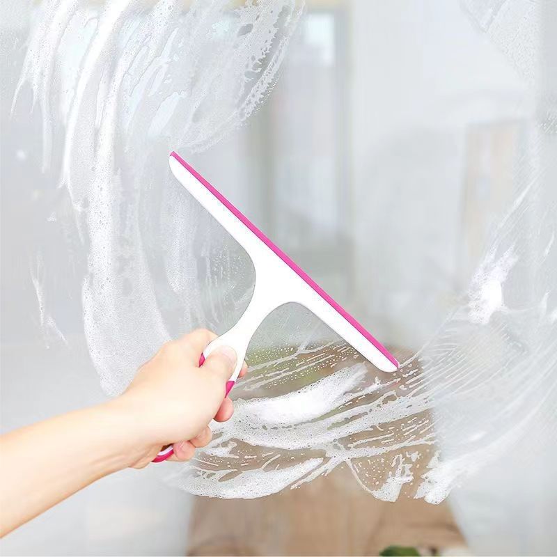 Professional Window Squeegee Extra Wide Rubber Blade Glass Wiper Glass Squeegee Shower Squeegee Window Cleaner Streak-Free Cleaning Glass Mirrors Long Handle High Windows Tiles