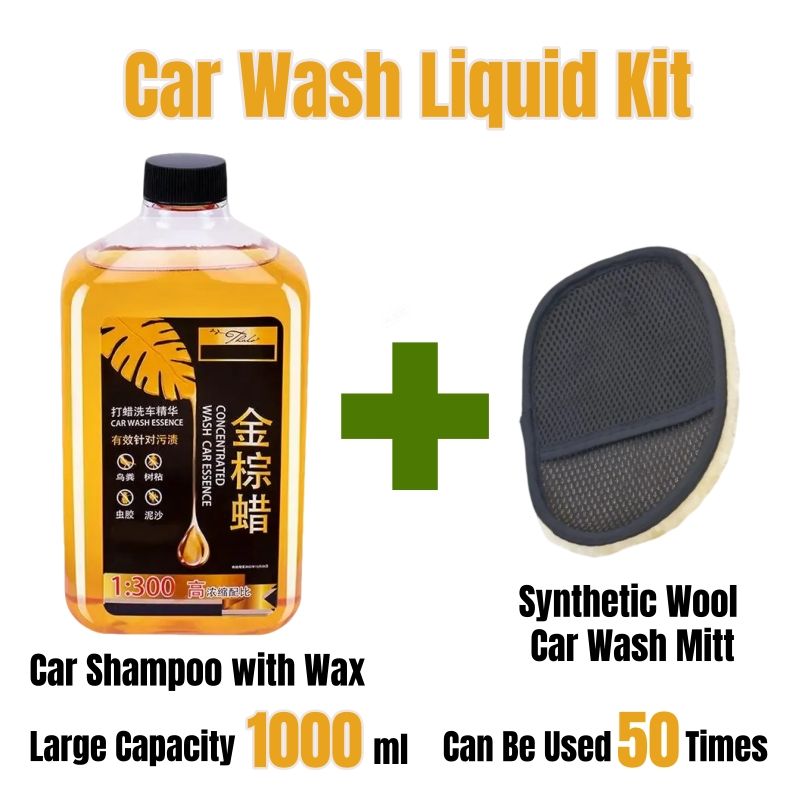 (Free gift 1pc gloves) 50 times Concentrate Car Shampoo with Wax Wash Wax Car Wash All-in-One Auto  Wash Quick Shine Car Shine Gloss Protect Hydrophobic Foaming Vehicle Wash Automobile Wash Car Care