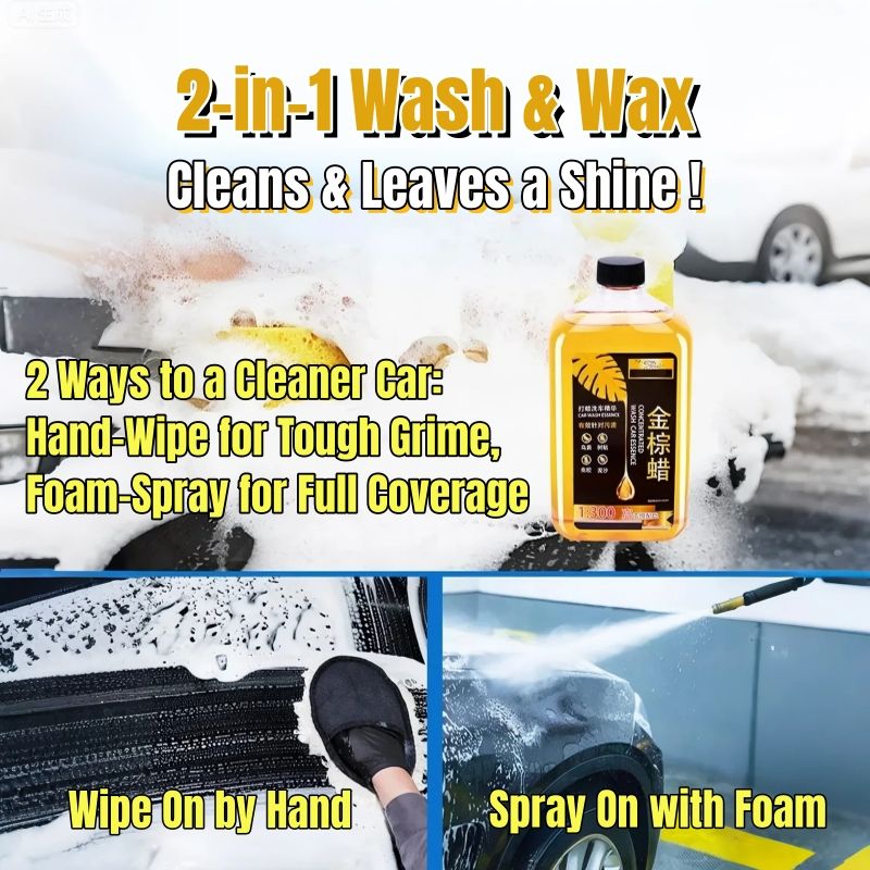 (Free gift 1pc gloves) 50 times Concentrate Car Shampoo with Wax Wash Wax Car Wash All-in-One Auto  Wash Quick Shine Car Shine Gloss Protect Hydrophobic Foaming Vehicle Wash Automobile Wash Car Care