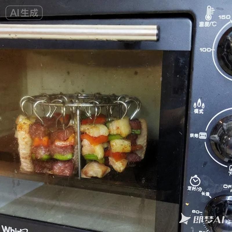 Air fryer grill skewer rack 24 skewer grill stainless steel vertical grill hanging circular oven grill rack Grill Gridiron Barbecue Grill Grate