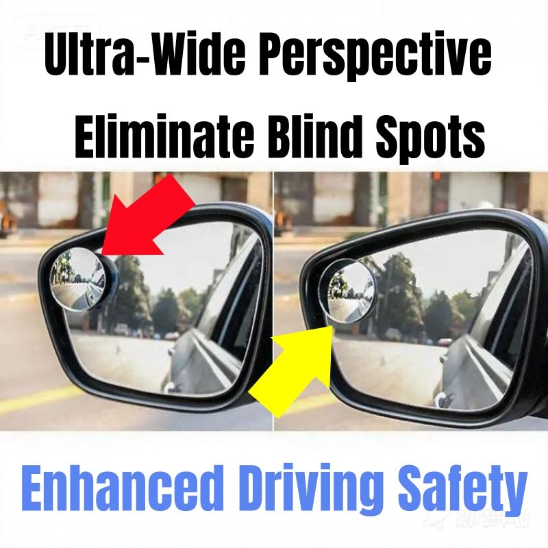 2pcs Car rearview mirror small round mirror borderless high-definition auxiliary wide-angle mirror convex 360 ° adjustable reversing mirror