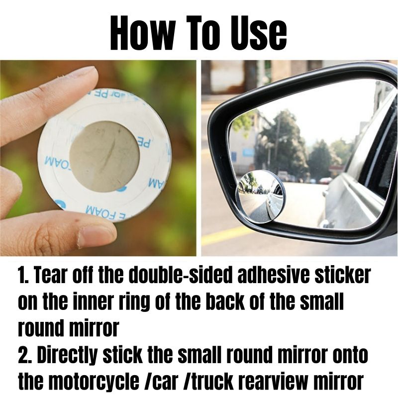 2pcs Car rearview mirror small round mirror borderless high-definition auxiliary wide-angle mirror convex 360 ° adjustable reversing mirror