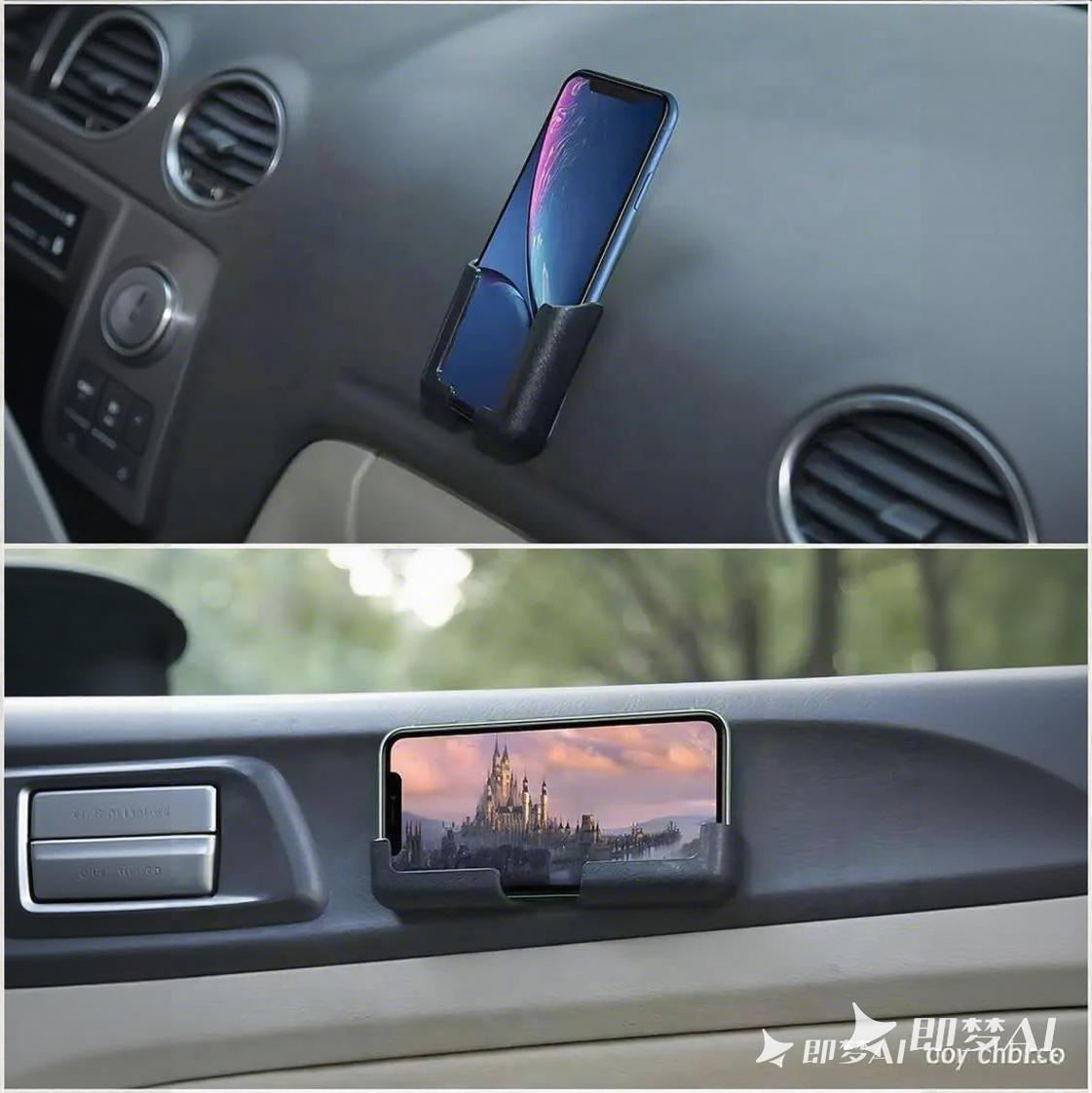 5-piece set of car console organizer 2 phone holders 3 car hooks