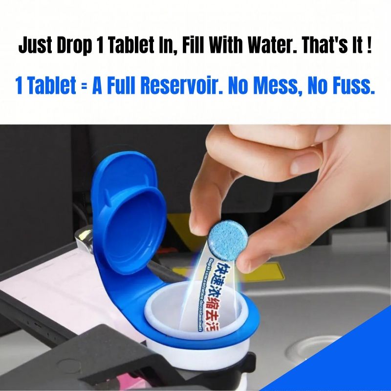 20pcs Car Windshield Clean Washer Tablet Concentrated Car Cleaner Tablet Automotive Glass Cleaning Foam Sheet Solid Glass Water Cleaning Effervescent Tablet Washer Fluid Tablet Melts Quickly in Water