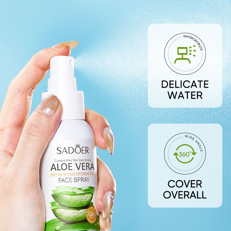 SADOER Hydrating Face Mist for Dry & Sensitive Skin Aloe Vera & Vitamin E Spray for African Climate SkinCare Instant Cooling & Oil Control Makeup Setting & Sunburn Relief Portable 100ml Kenya Approved