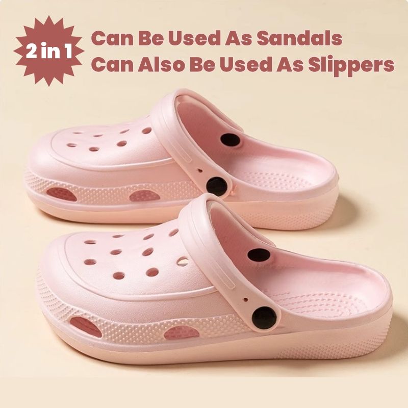 Crocs 2-in-1 Slipper & Sandal - Ultra-Soft Elasticity Light Hole Casual Shoes | Comfort | EVA Material Air Perforation | Double Anti-Slip & Elevated Sole | Macaroon Colors Work/Leisure Women's Shoes