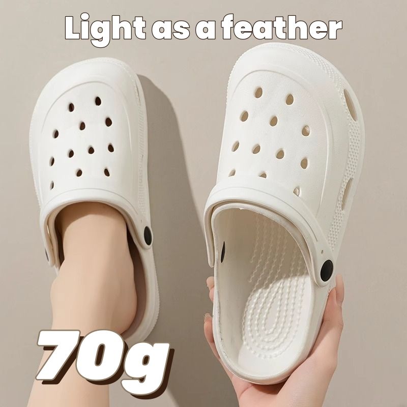 Crocs 2-in-1 Slipper & Sandal - Ultra-Soft Elasticity Light Hole Casual Shoes | Comfort | EVA Material Air Perforation | Double Anti-Slip & Elevated Sole | Macaroon Colors Work/Leisure Women's Shoes