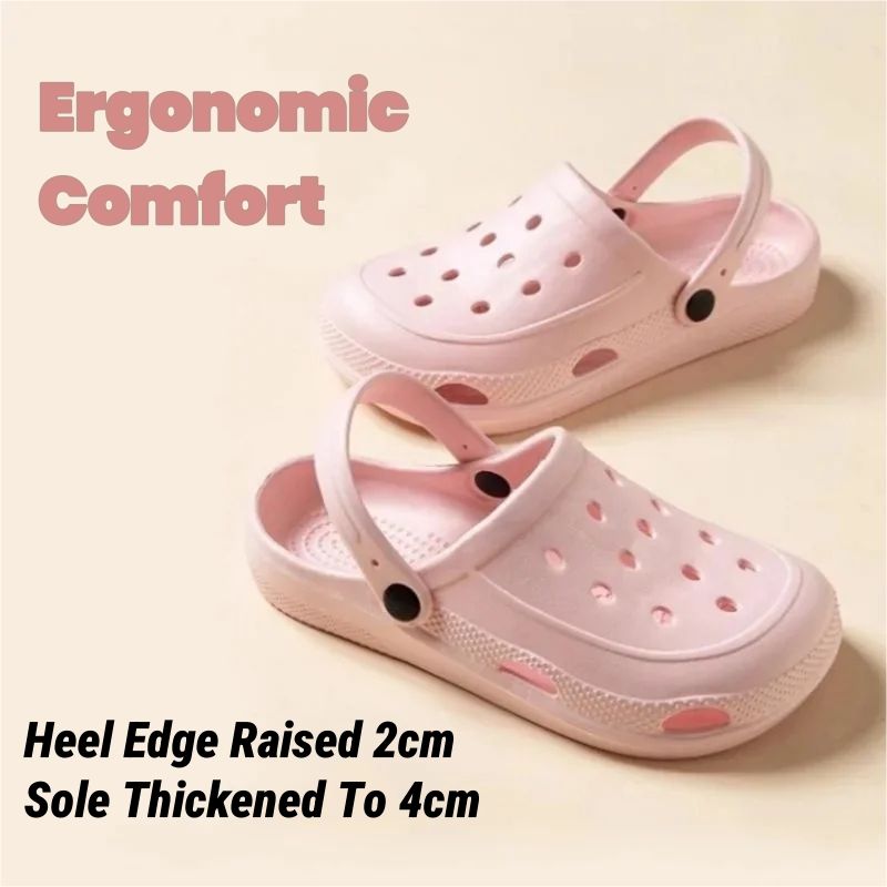 Crocs 2-in-1 Slipper & Sandal - Ultra-Soft Elasticity Light Hole Casual Shoes | Comfort | EVA Material Air Perforation | Double Anti-Slip & Elevated Sole | Macaroon Colors Work/Leisure Women's Shoes